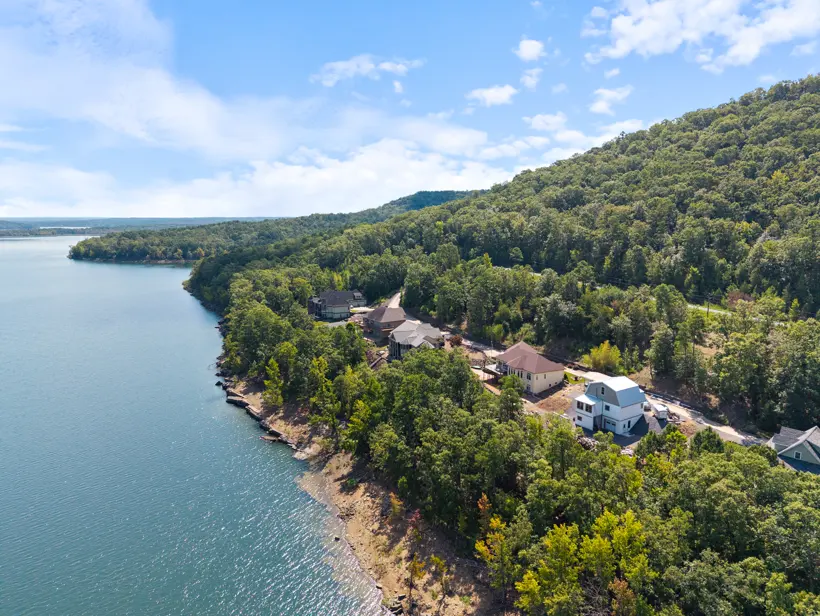 Drone photo over a lake bluff